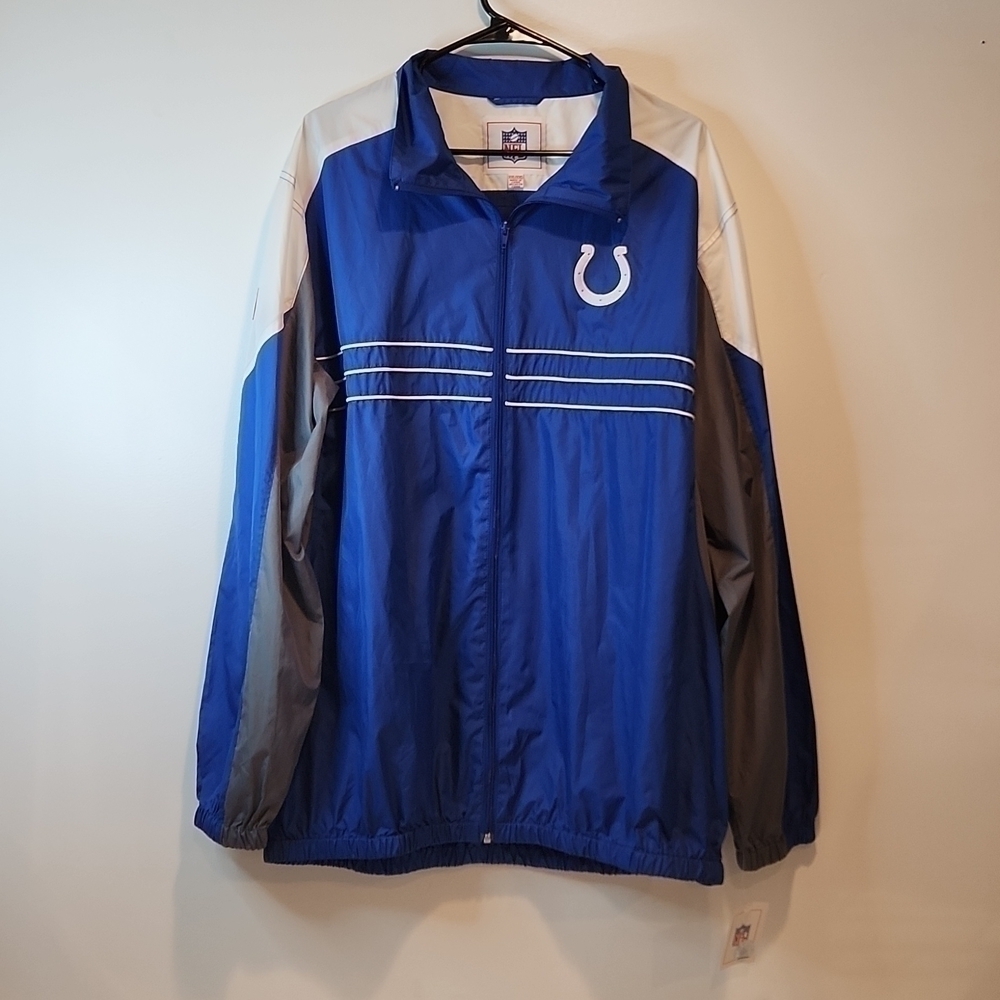 Vintage Indianapolis Colts NFL Team Apparel SI Windbreaker Full Zip Size XXL NWT
